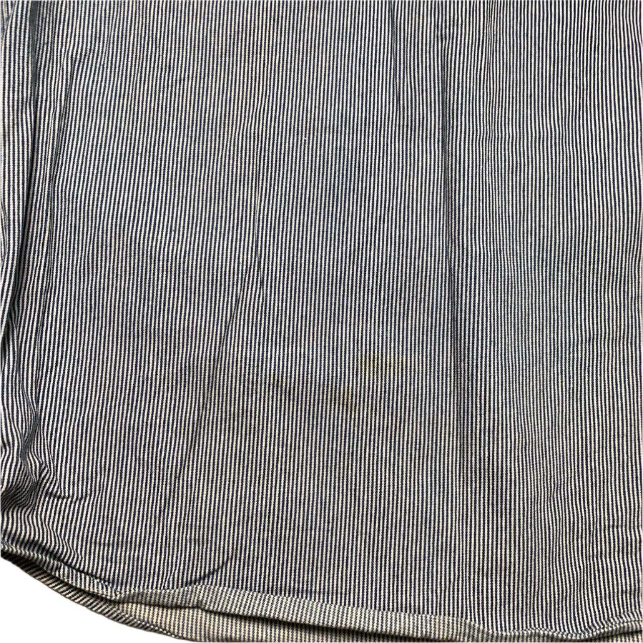 Carhartt Navy and White Striped Quarter Zip Heavy Shirt (L)