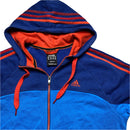Adidas Performance Essentials Blue Two Tone Orange Red Stripes Hoodie (M)