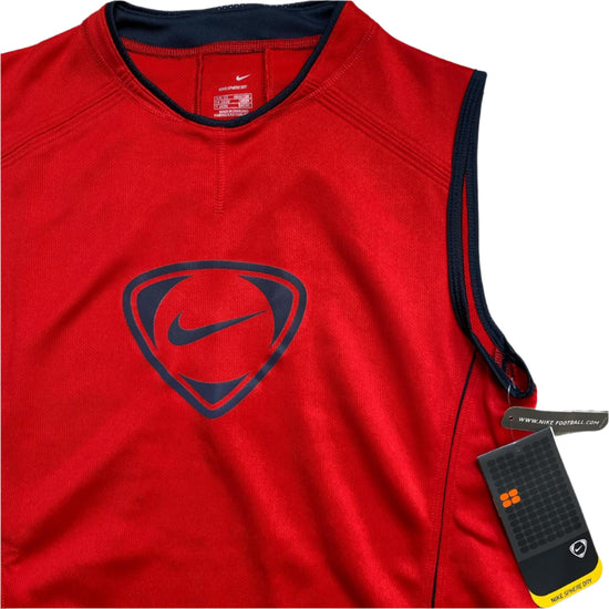 Nike Football Vintage y2k Vest Red and Navy (XS)