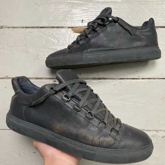 Balenciaga Arenas Grey Leather Low Trainers