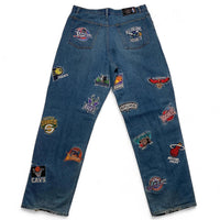 UNK NBA Vintage Y2K 90’s Basketball Embroidery Baggy Jeans (36W)