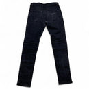 Saint Laurent Paris YSL Black Ribbed Leather Patch Zipper Biker Jeans (31W)