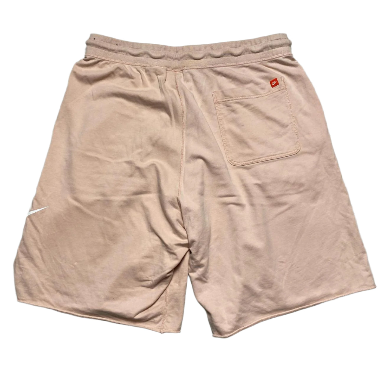 Nike Pink and White Big Swoosh Cotton Shorts (2XL)