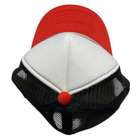 Corteiz Black White and Red Trucker Cap