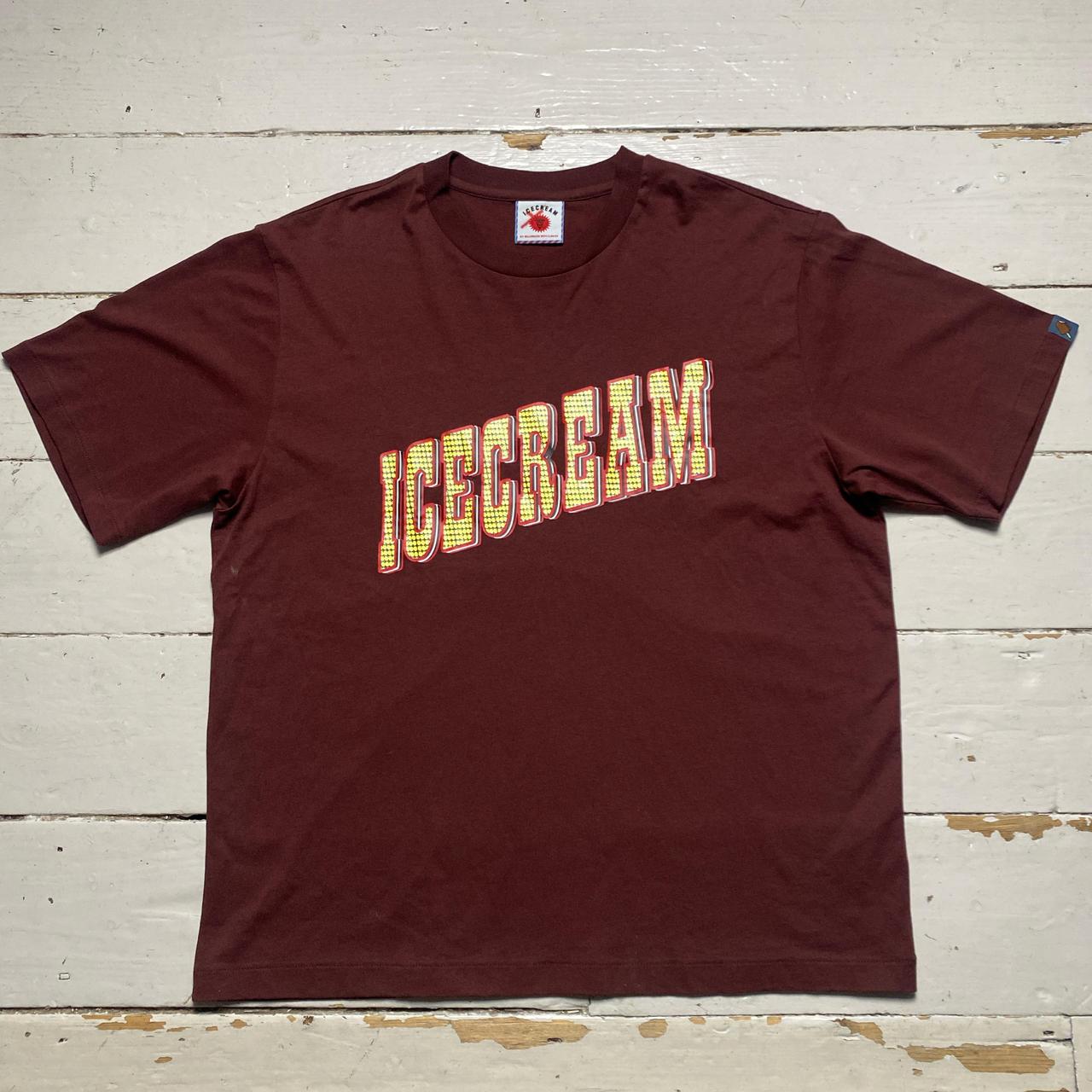 Ice Cream Burgundy and Yellow T Shirt