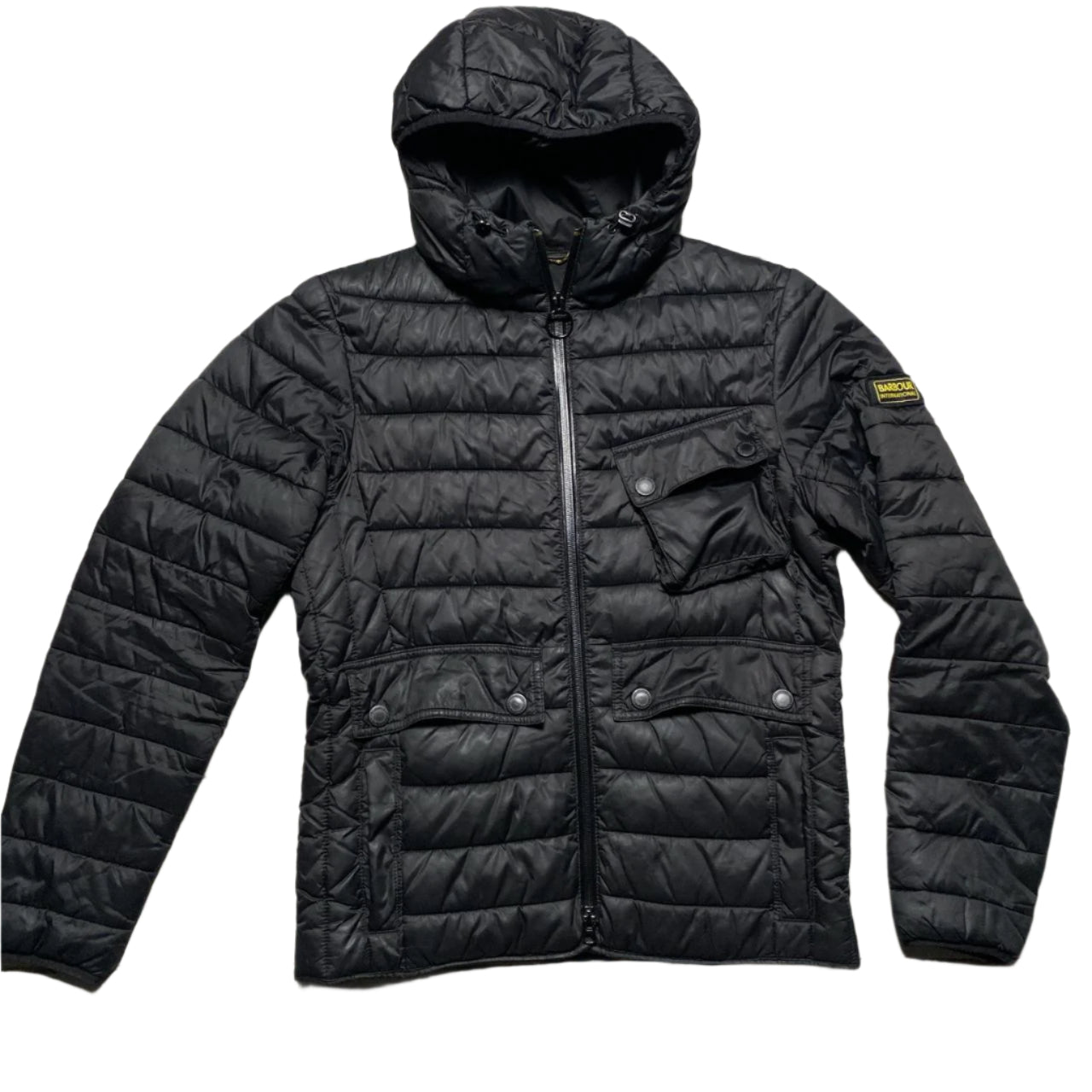 Barbour Bubble Puffer Black Jacket (S)