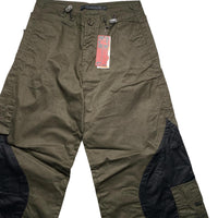 Criminal Damage Khaki Green and Black Baggy Cargo Parachute Combat Trousers (30W)