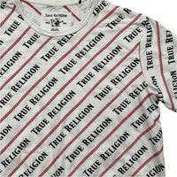 True Religion Red Contrast Stitch White and Black T Shirt (L)