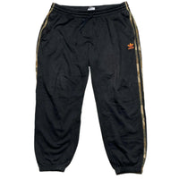 Adidas Black and Orange Camouflage Stripes Joggers (2XL)