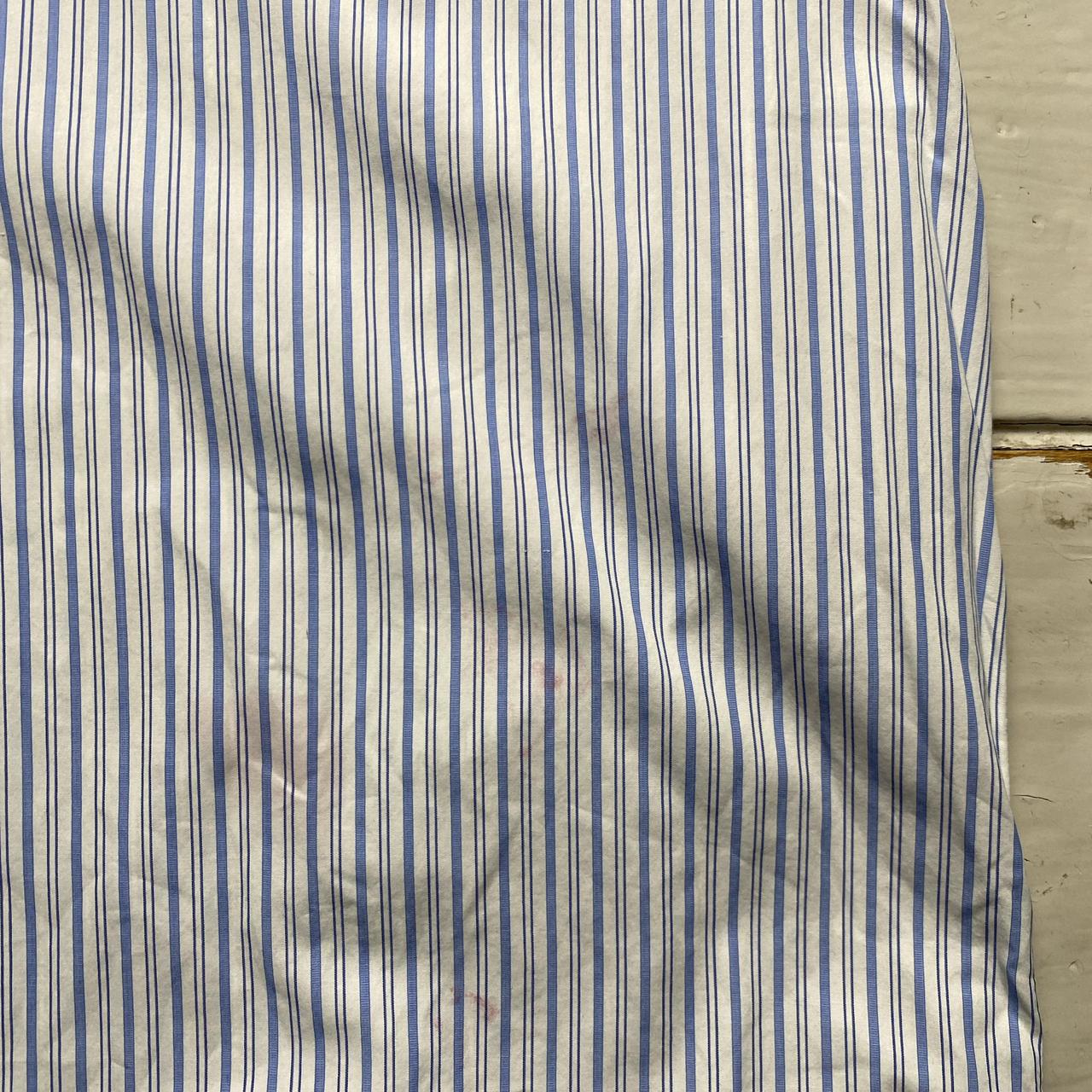 Dunhill Blue and White Pin Stripe Long Sleeve Shirt