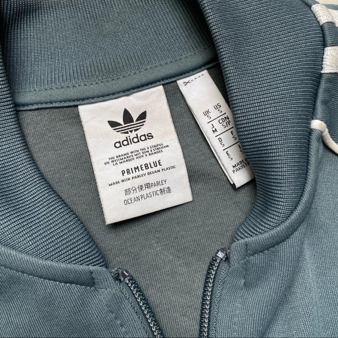 Adidas SST Grey and White Stripes Tracksuit Jacket (S)