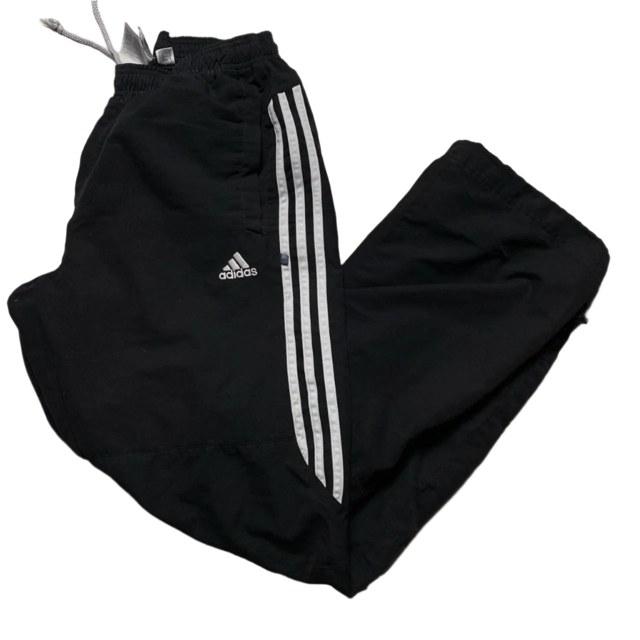 Adidas Black and White Baggy Trackpant Shell Bottoms (M)