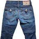 True Religion Jack Big T Navy and Gold Yellow Stitch Jeans (32W)
