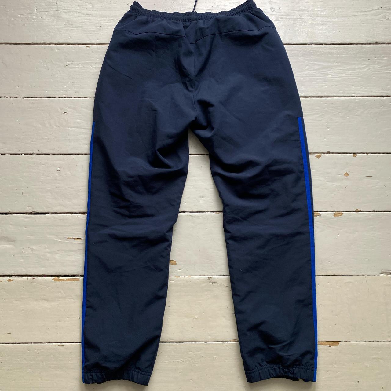 Adidas Navy and Blue Baggy Shell Trackpant Bottoms