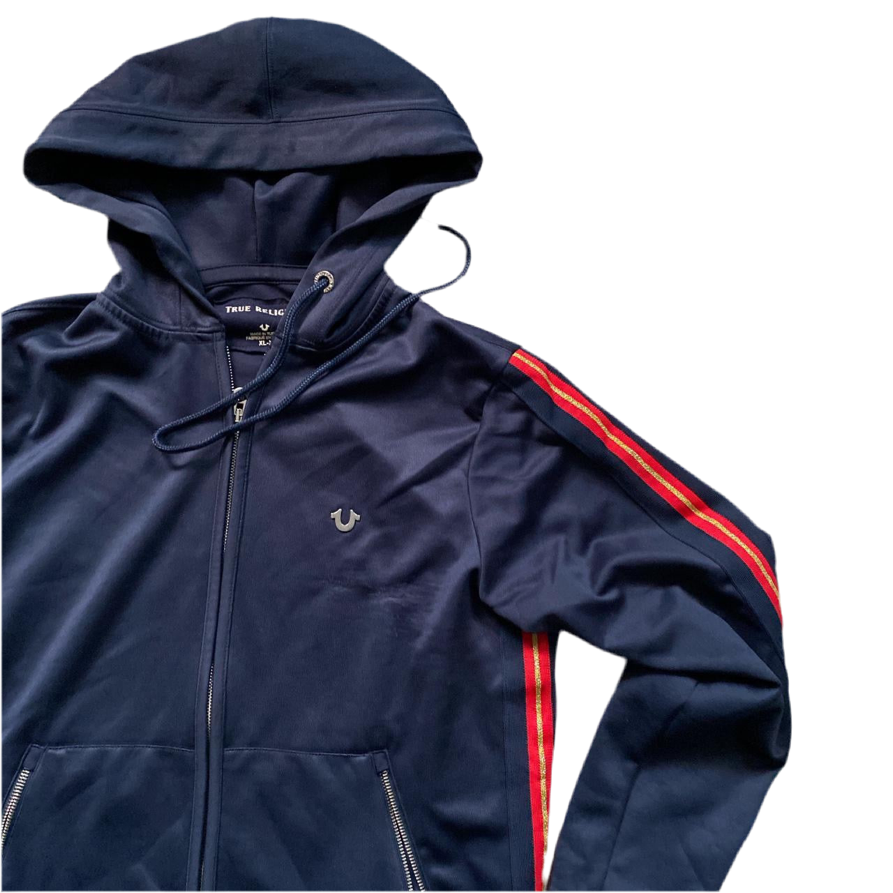 True Religion Navy and Red Hoodie (XL)