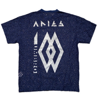 Umbro Aries Centenary Blue and Silver Lace Football Style T Shirt Jersey (L)