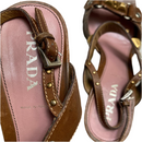 Prada Stud Brown and Pink Heels (UK 7.5)