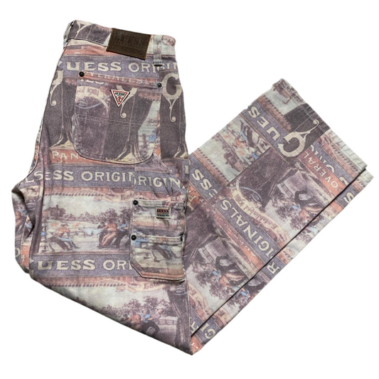 Guess Originals Cargo Carpenter Repeat Print Jeans (30W)