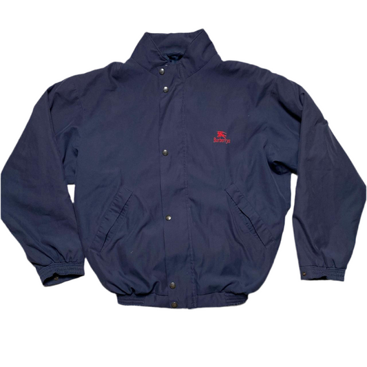 Burberry Burberrys Vintage Harrington Navy Novacheck Bomber Jacket (L)