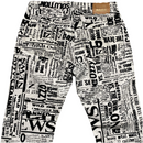 Aries Arise White and Black Newspaper Print Jeans (33W)
