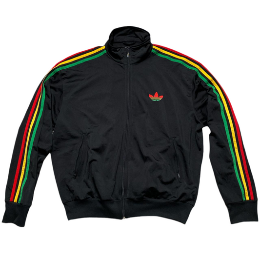 Adidas Originals Rasta Black Red Green and Yellow Stripe Bomber Tracksuit Jacket (XL)