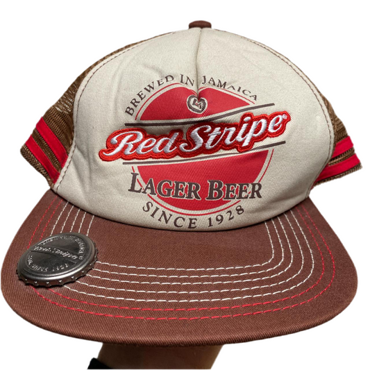 Red Stripe Trucker Vintage Bottle Opener Cap