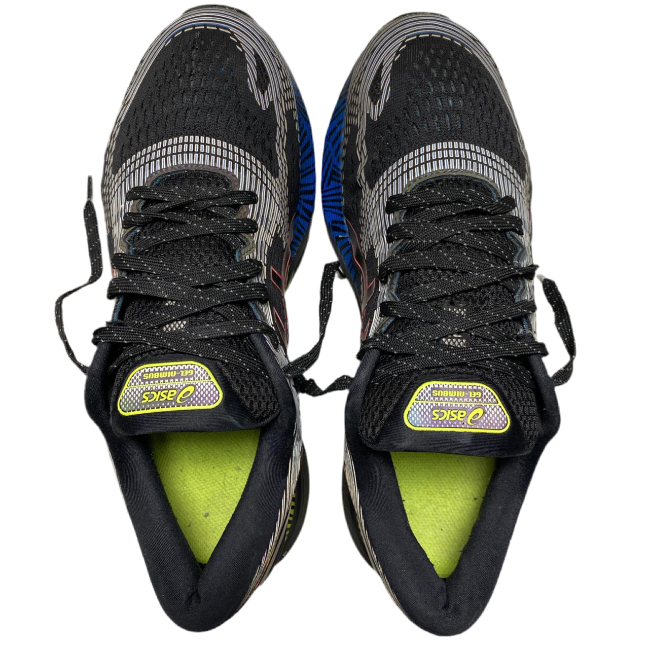 Asics Gel Nimbus 21 Black Hyper Flash  Multi Coloured Trainers (UK 9.5)