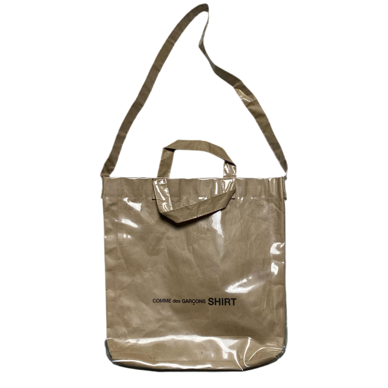 Comme Des Garcons Shirt PVC Tote Plastic Covered Cross Body Carrier Bag