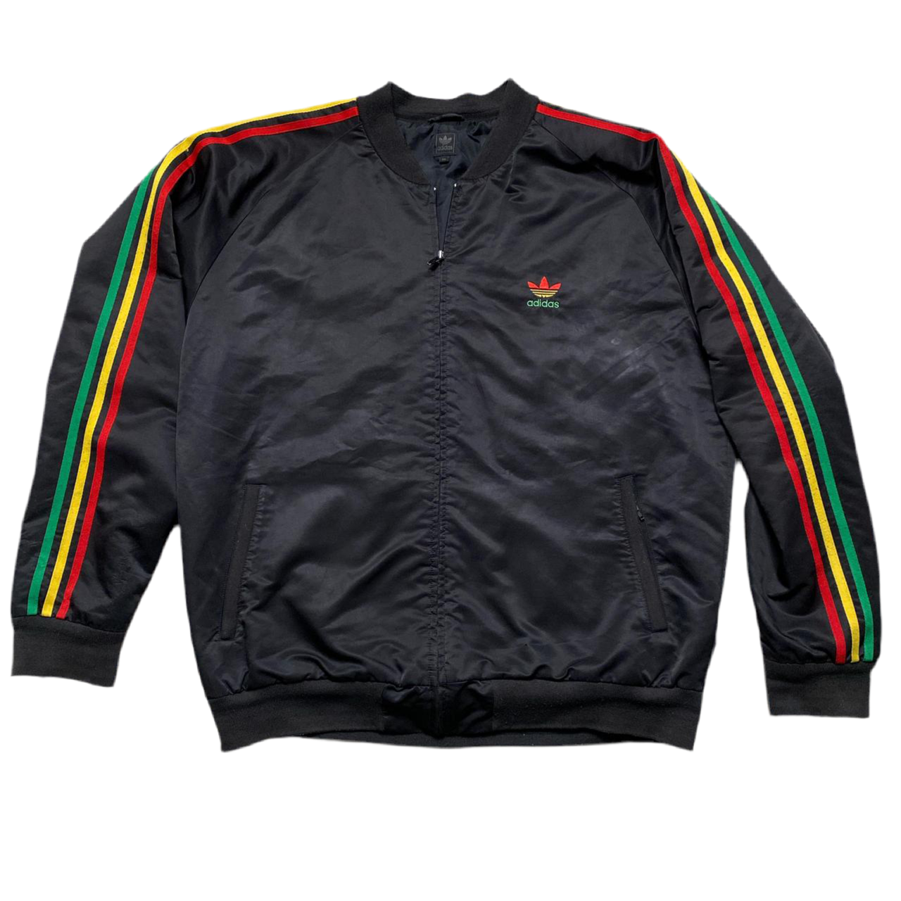 Adidas Originals Rasta Black Red Green and Yellow Bomber Jacket (XXL)