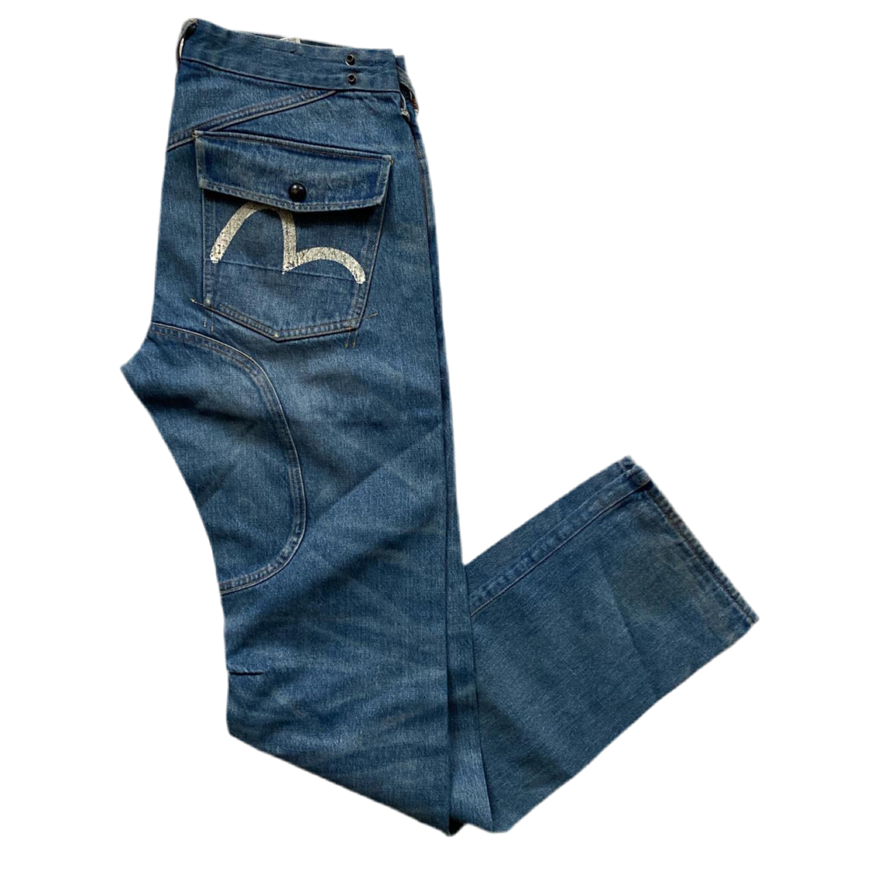 Evisu Vintage Swoosh Distressed Jeans (33W)