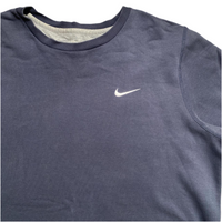 Nike Vintage Navy and White Swoosh Jumper (L)