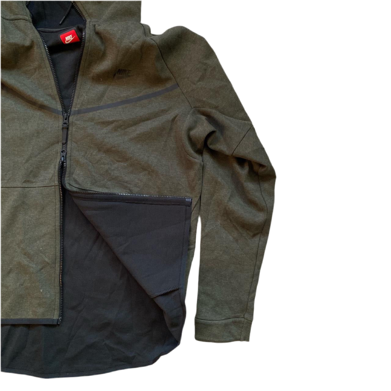 Nike Tech Fleece Khaki Green Hoodie (XL)