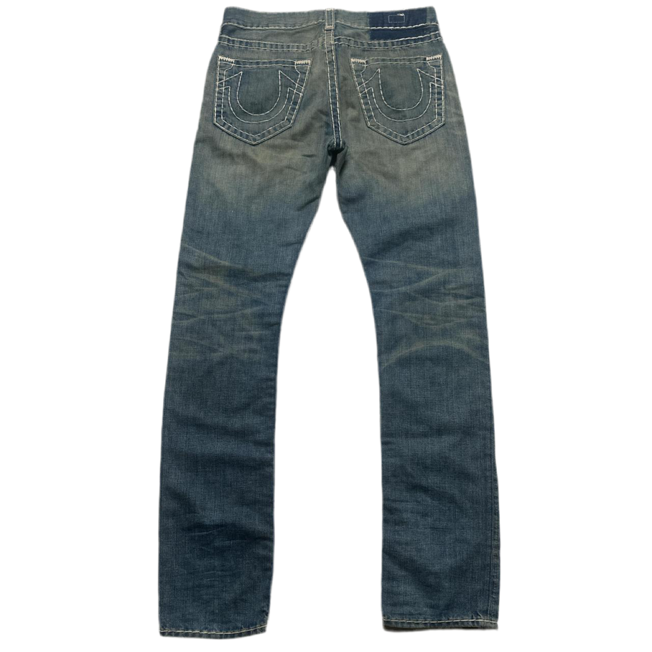 True Religion Stonewash Light Blue White Stitch Jeans (32W)