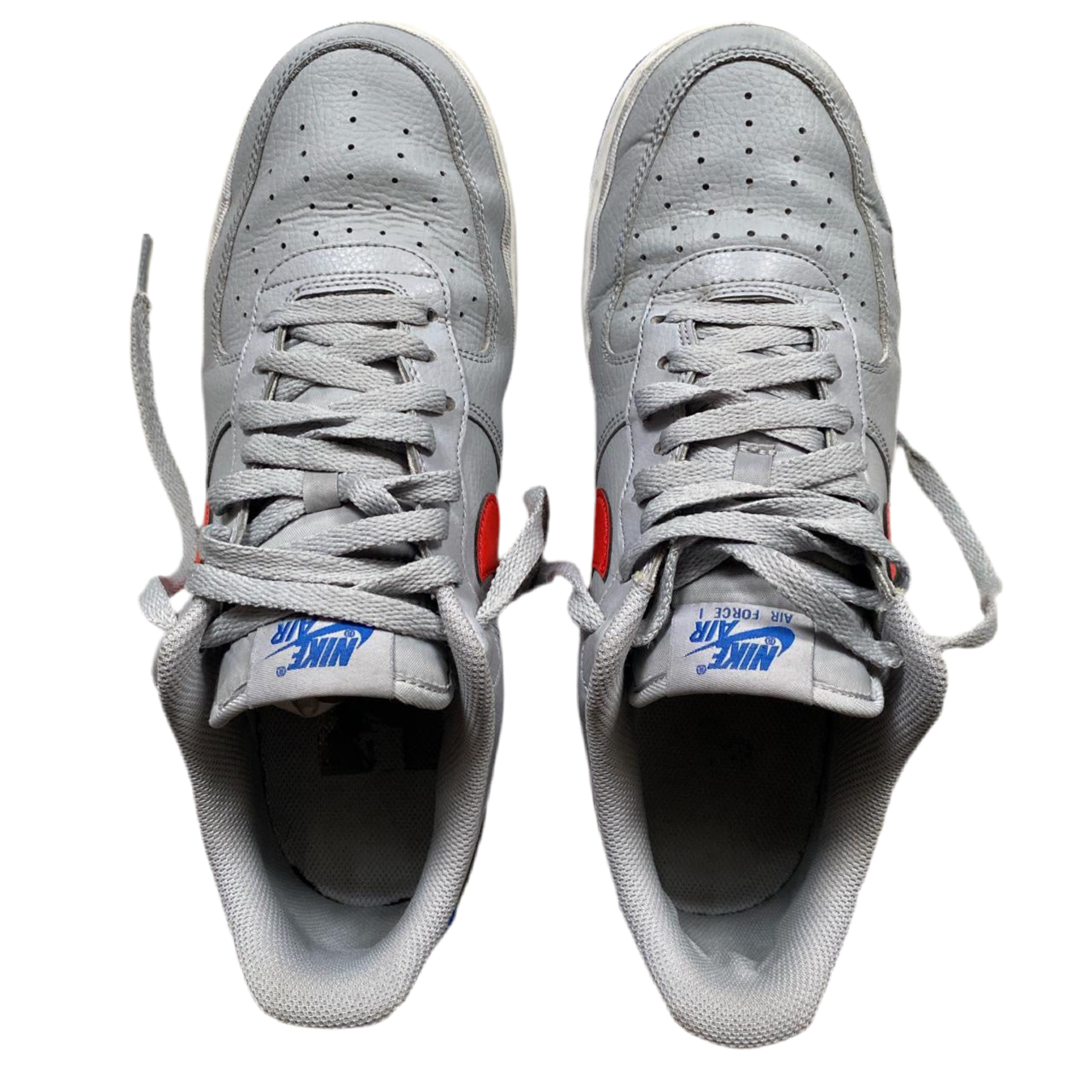 Nike Air Force 1 Silver, Red, Blue (UK 9)