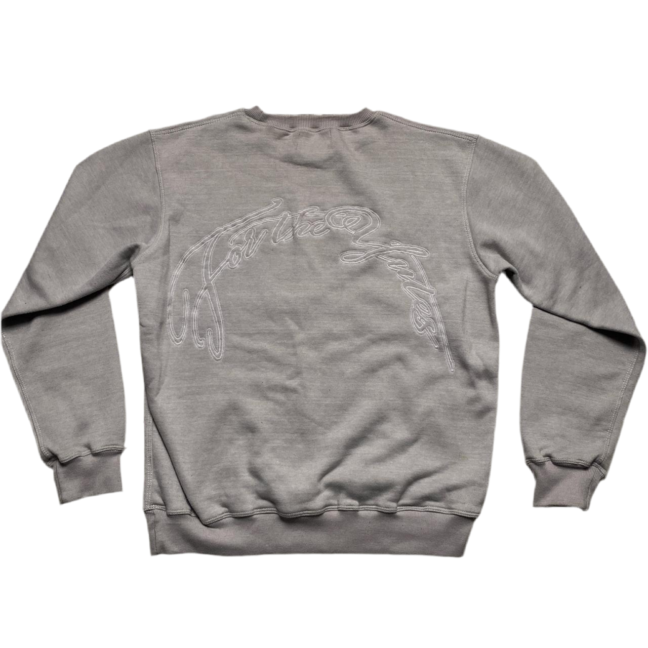 Track Mafia Grey and White Embroidery Stitch Jumper (M)