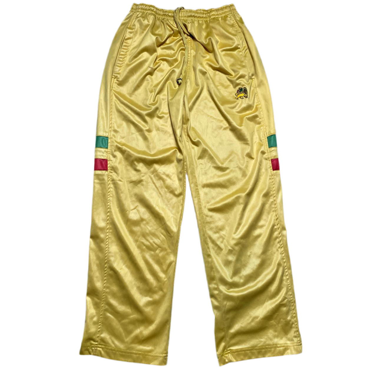 Raw Blue Yellow Satin Full Rasta Lion Tracksuit (M)
