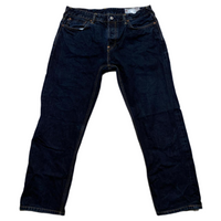Evisu Big Daicock Swoosh Navy Gold and Silver Jeans (W 36)