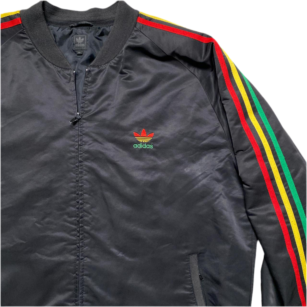 Adidas Originals Rasta Black Red Green and Yellow Bomber Jacket (XXL)