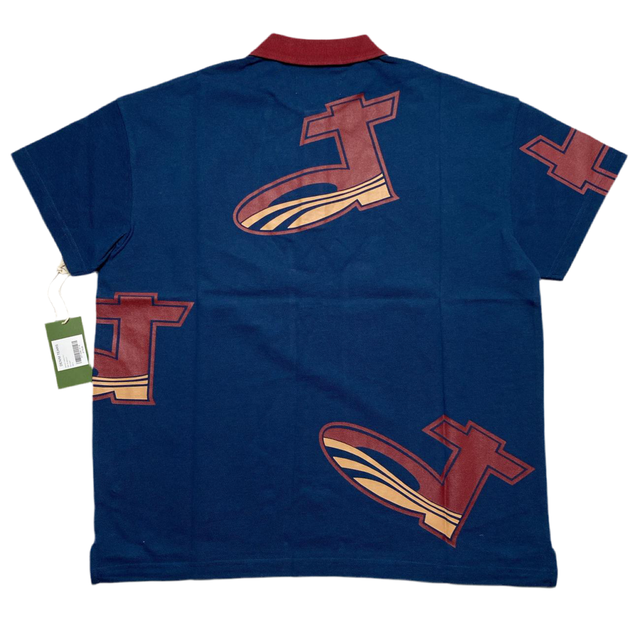 Denim Tears 24 Navy Blue and Brown Polo Shirt (S)