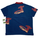 Denim Tears 24 Navy Blue and Brown Polo Shirt (S)