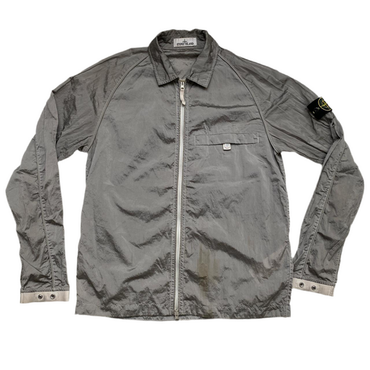 Stone Island Grey Silver Nylon Metal Overshirt Jacket 2022 (M)