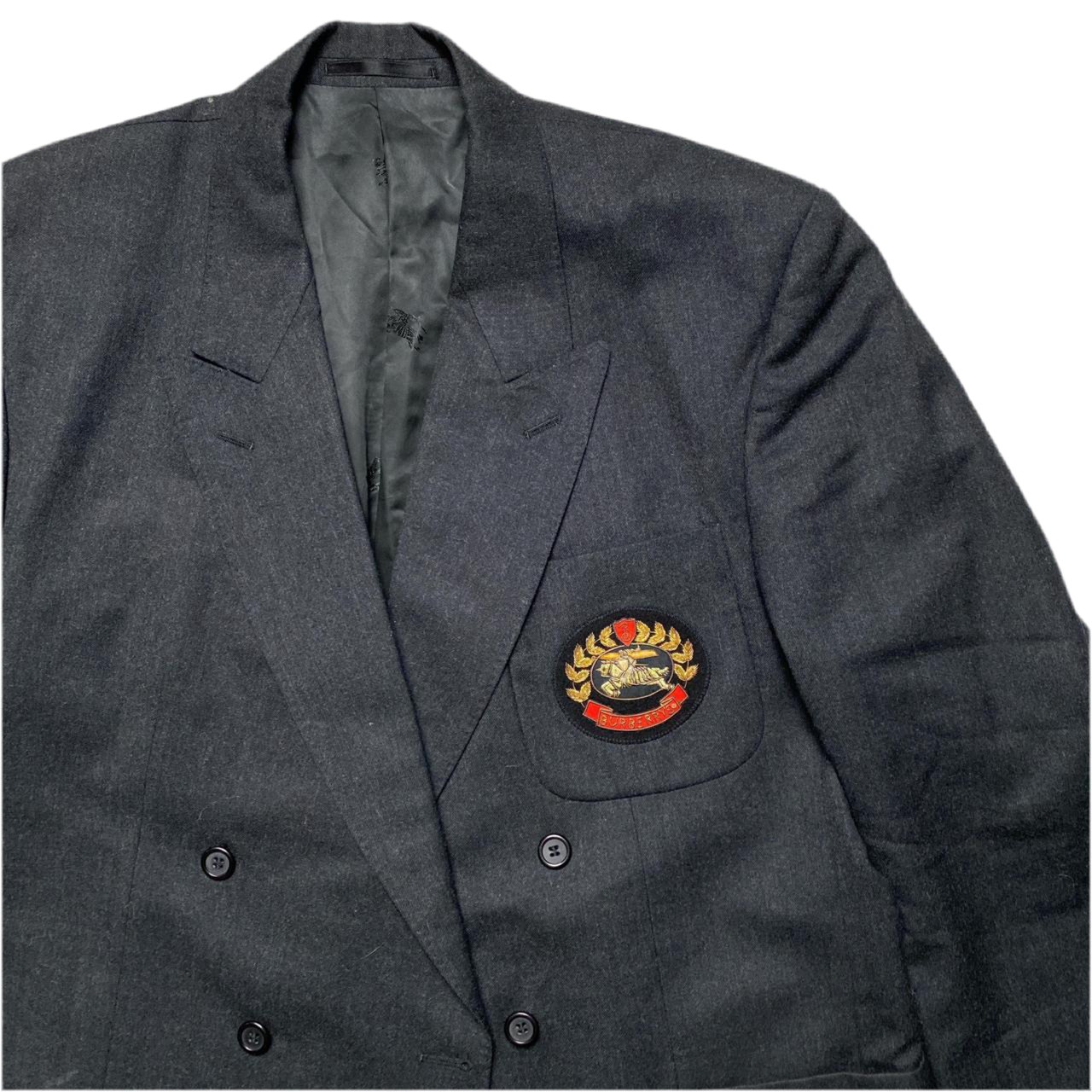 Burberry Burberrys Vintage Double Breasted Wool Suit Jacket Blazer (XL)