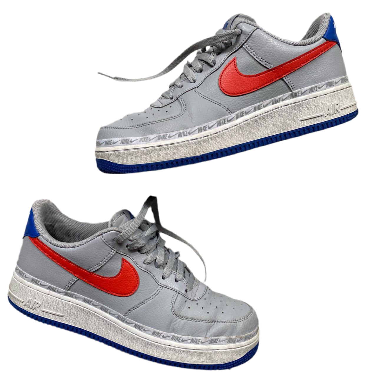 Nike Air Force 1 Silver, Red, Blue (UK 9)