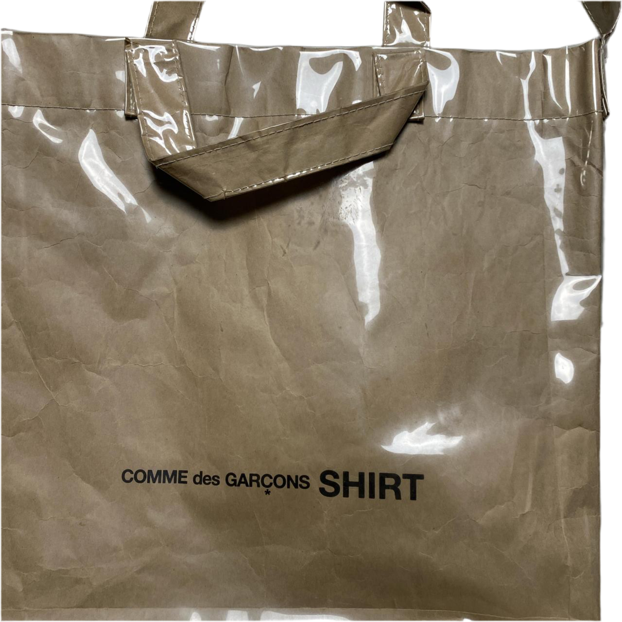 Comme Des Garcons Shirt PVC Tote Plastic Covered Cross Body Carrier Bag