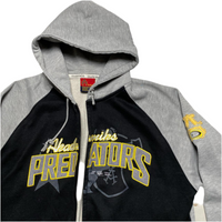 Akademiks Grey Black and Yellow Vintage Hoodie (XL)