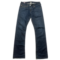 True Religion Ricky Dark Navy Gold Stitch Jeans (30W)