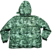 Notorious BIG Brooklyn Mint Vintage All Over Print Puffer Coat (2XL)