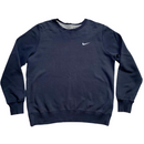 Nike Vintage Navy and White Swoosh Jumper (L)