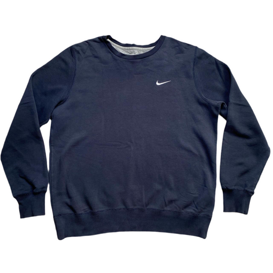 Nike Vintage Navy and White Swoosh Jumper (L)