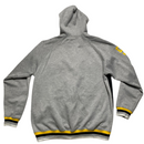 Akademiks Grey Black and Yellow Vintage Hoodie (XL)